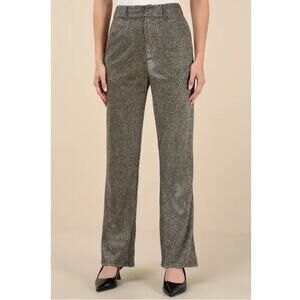 Lulus Black & Gold Metallic Wide Leg Pants  L  Holiday Party Formal Metallic